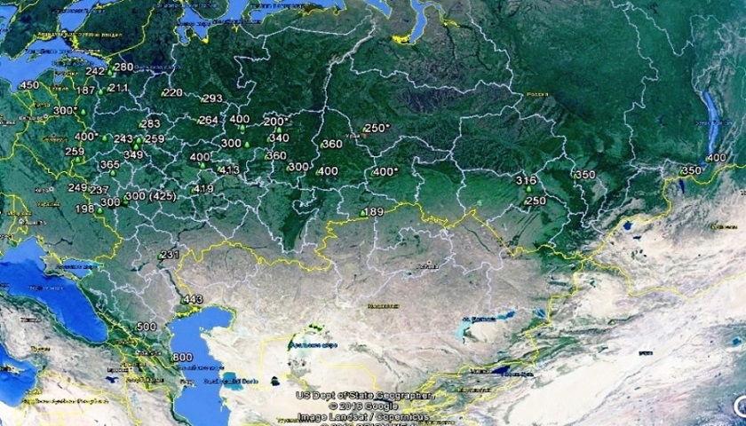 Карта старых деревьев России
